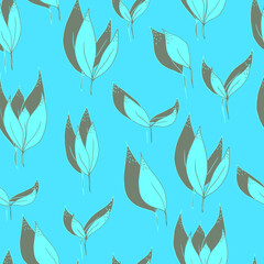 vector seamless pattern leaves with black shadow on background. For fabrics, textiles, clothing, wallpaper, paper, backgrounds, flyers and invitations