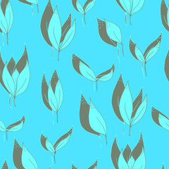Fototapeta premium vector seamless pattern leaves with black shadow on background. For fabrics, textiles, clothing, wallpaper, paper, backgrounds, flyers and invitations