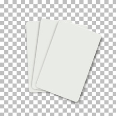 Empty blank playing cards. Vector templates on a transparent background, eps10