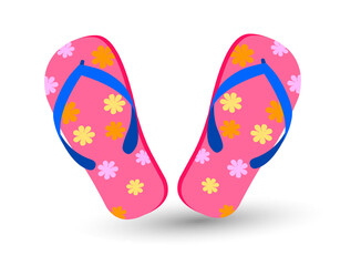 Pink flip flops vector