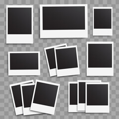 Set of empty photo frames. Collection of vector templates
