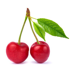 sweet cherry fruits isolated on white background