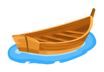 Wooden boat vector isolated