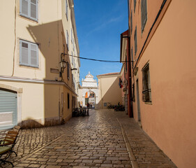 Cobblestone street in the historic heart of Rovinj
