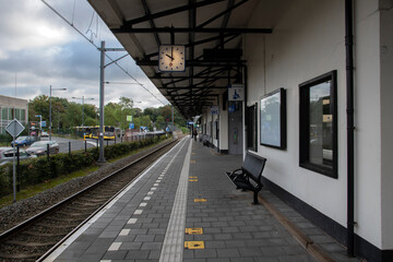 Empty Platform At The Train Station Of Bilthoven The Netherlands 25-9-2020