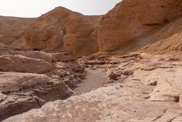 Red Canyon in southern Israel. natural rock formations.
