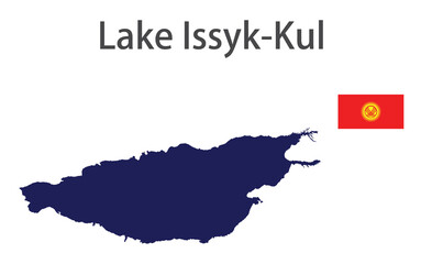silhouette of a large world lake, the Issyk-Kul