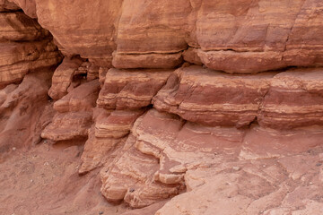 Red Canyon in southern Israel. natural rock formations.

