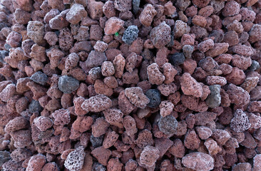 Granules of the frozen lava for landscape design