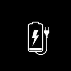Battery icon isolated on dark background