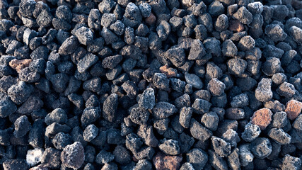 Granules of the frozen lava for landscape design