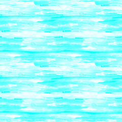 Abstract sky blue seamless watercolor background. 