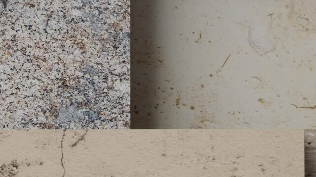 3d rendering of a stones mosaic made with different materials with a looping motion.