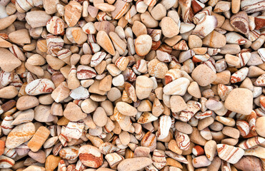 Marble pebbles for decor or landscaping. Close up