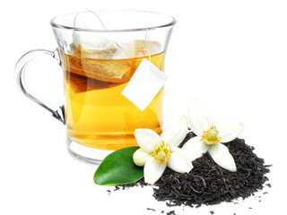 Cup with tea isolated on white background
