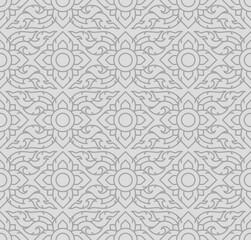 Thai Grey Diamond Square Vector Seamless Pattern