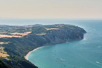 Scenic view of the panorama from Monte Conero
