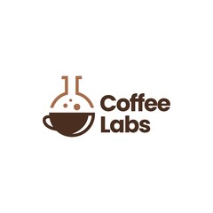 coffee laboratory lab cup logo vector icon illustration
