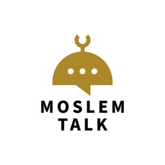 moslem talk chat bubble logo vector icon illustration