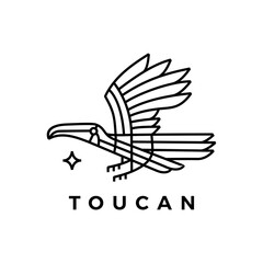 toucan bird monoline logo vector icon illustration