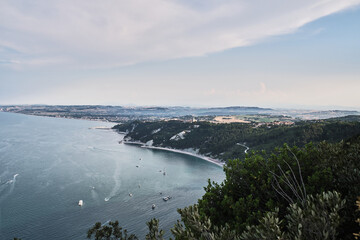 Scenic view of the panorama from Monte Conero