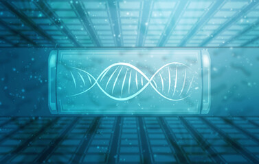 2d render of dna structure, abstract background
