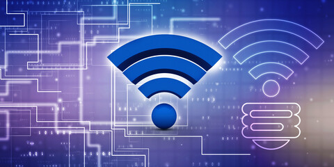 3d illustration WiFi symbol sign
