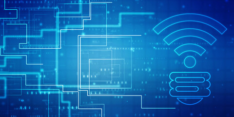 2d illustration WiFi symbol sign

