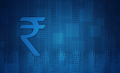 Rupee currency . 2D rendering illustration