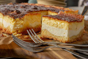 a piece of rustic sheet cake from Germany