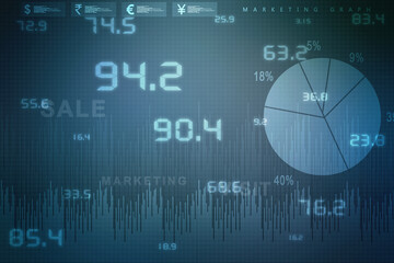 2d rendering Stock market online business concept. business Graph 