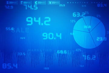 2d rendering Stock market online business concept. business Graph 