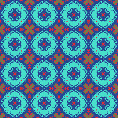 Vector ornamental seamless pattern. Background and wallpaper in ethnic style. Vector illustration can be used for backgrounds, motifs, textile, wallpapers, fabrics, gift wrapping, templates.