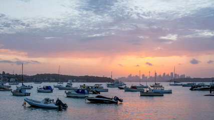Fototapeta na wymiar Sunset View of Sydney from Watsons Bay