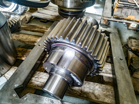 New pinion shaft after fabrication on the rack.