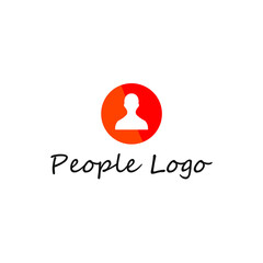 person icon in the middle circle in orange and red color