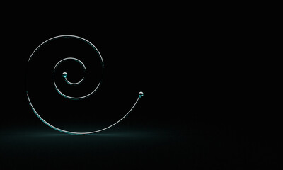 3D blue spiral glass