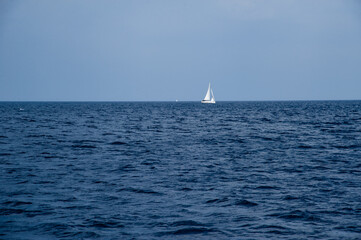 Fototapeta premium Sailing alone in Croatia