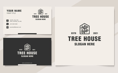 Obraz premium Tree house logo template monogram style