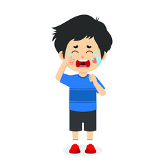 Cute Boy with Crying Expression