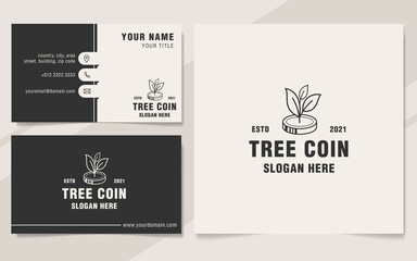 Tree coin logo template monogram style