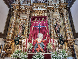 Nuestra señora de la vera cruz o dolorosa de la vera cruz, obra de Gregorio Fernandez 1623 frente...