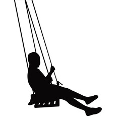 a child swinging body silhouette vector
