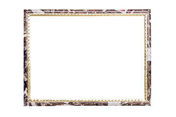 frame is white-brown, passport is gold, on a white background