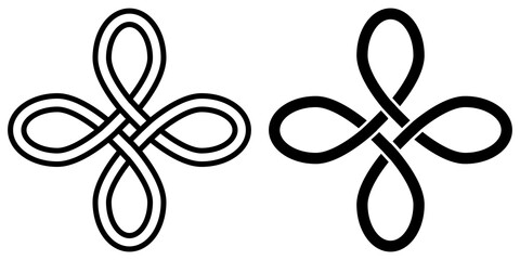 Symbol of happiness talisman amulet Celtic knot vector symbol of attracting good luck and wealth money, love, health, happiness and goodness