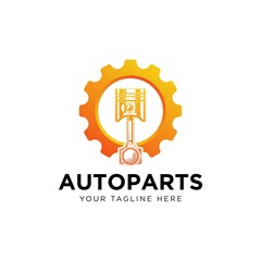 gear and pistons logo, automotive parts