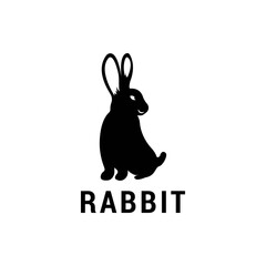 Rabbit logo template isolated on white background
