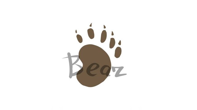 The paw print of a bear appear and disappear.
