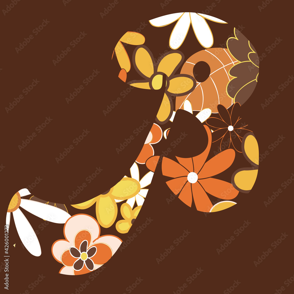 Fototapete Retro letter from the alphabet seamless repeat pattern print background