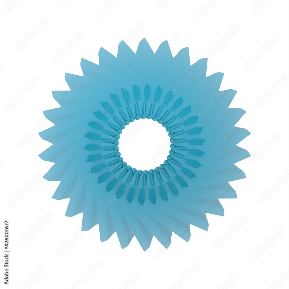 Aufkleber blue glossy pattern in the form of a circle on a white background. 3d rendering illustration. decor.